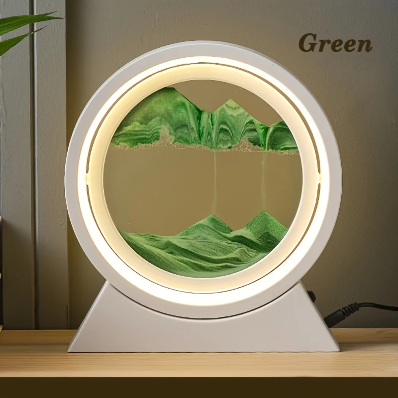 (estilo 15) Uma Ampulheta De Vidro 3d De 8 Polegadas Com Um Desenho De Paisagem.