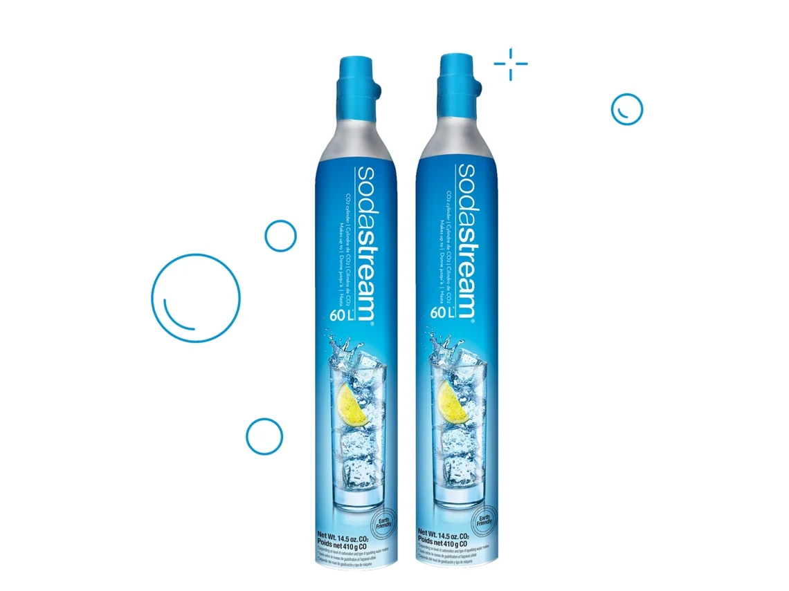 Cilindros de Recarga de Gás SODASTREAM Co2 para Gaseificador (2 Unidades - 60L)