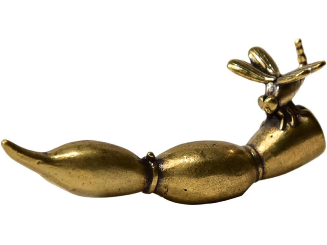 Ornamento Exclusivo Libélula Latão Feito Decorativo Robusto Elegante Ideal Escritório Raiz À Mão Casa GOKOCO