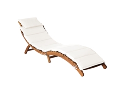 Sunlounger, Sunloungers Vidaxl Creme Madeira (n/a)