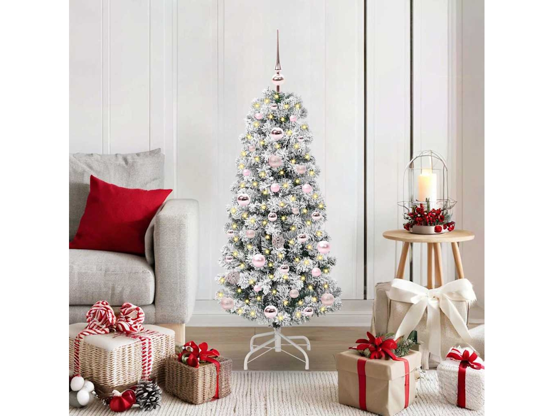 Vidaxl Árvore De Natal Articulada Artificial Verde E Branco 120 Cm