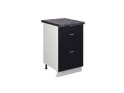 Móveis de cozinha Fame-Line, 50cm, PT Antracite, Listrado preto, Branco, VICCO