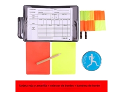 Um Jogo De Cartas De Futebol Com Uma Bandeira De Árbitro, Um Lápis E Um Seletor De Borda Vermelha/amarela Para As Cartas.