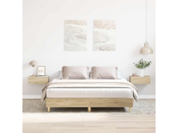 Vidaxl Estrutura Cama Sem Colchão 150x200 Cm Carvalho Sonoma