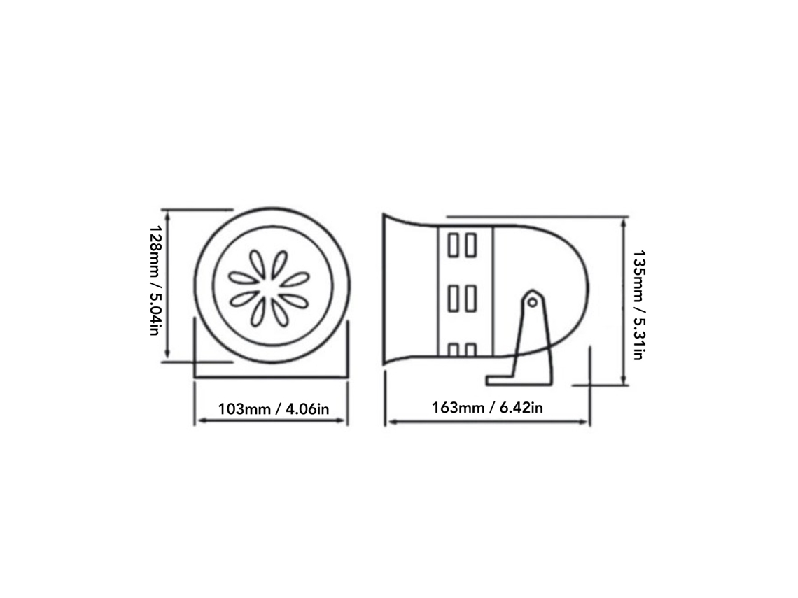 Laxiscreed Alarme Industrial Com Buzina Motorizada 120db, 40w Para Emergências E Segurança
