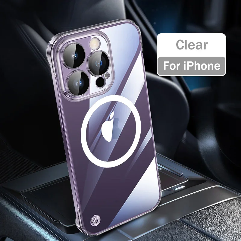 (iphone 15 Plus) Capa Magnética Ultrafina Para Celular, Carregamento Sem Fio, Material De Pc.