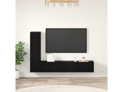 Vidaxl Gabinete De Tv De Parede 2 Unid. Carvalho Preto