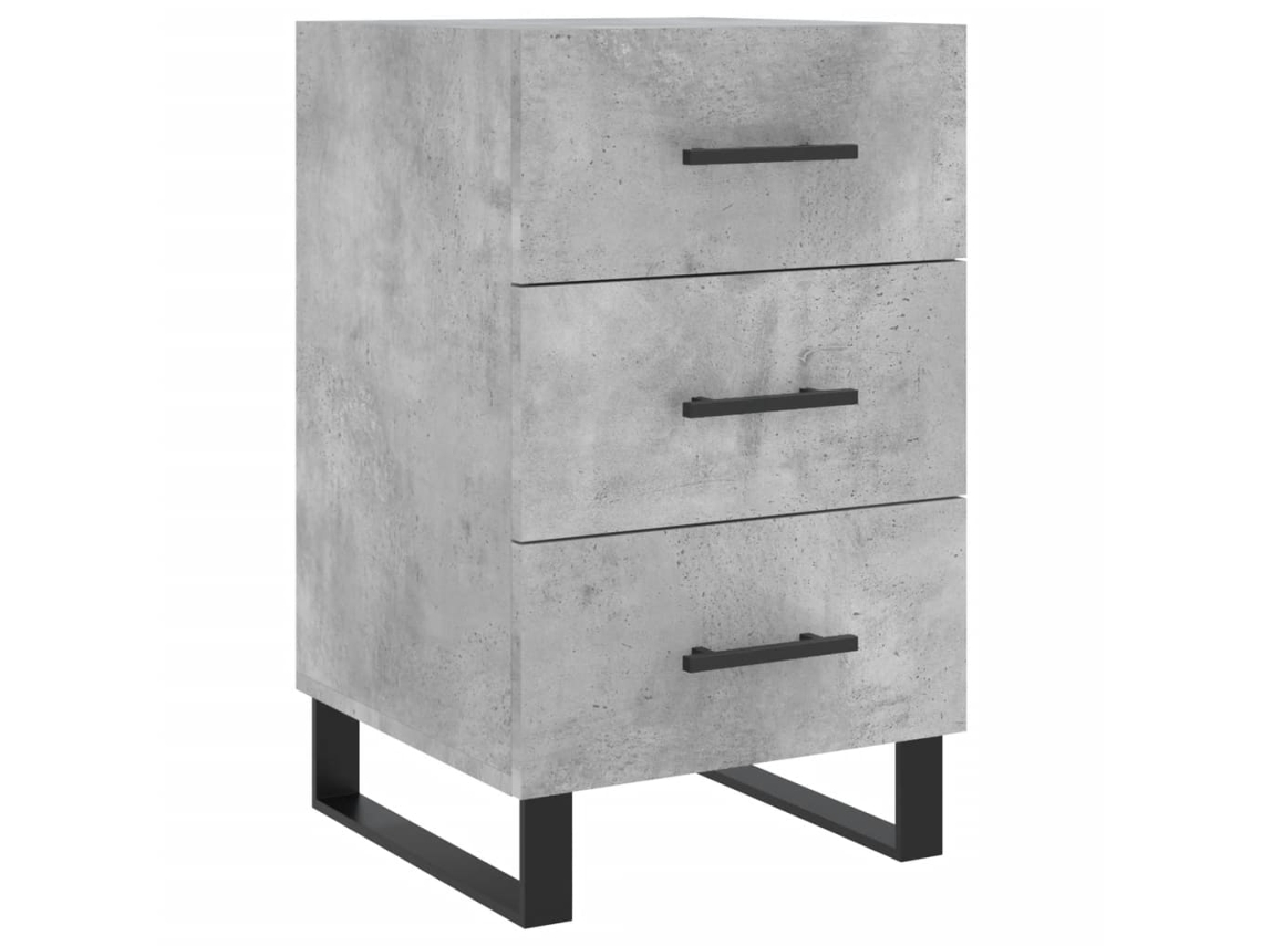 Mesinha Cabeceira 40X40X66 Cm Derivados Madeira Cinza Cimento