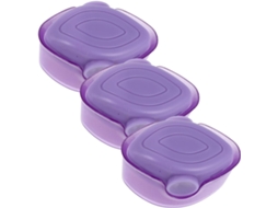 Conjunto de 3 pinças de maquiagem portáteis Ovais com cerdas para rosto e corpo.