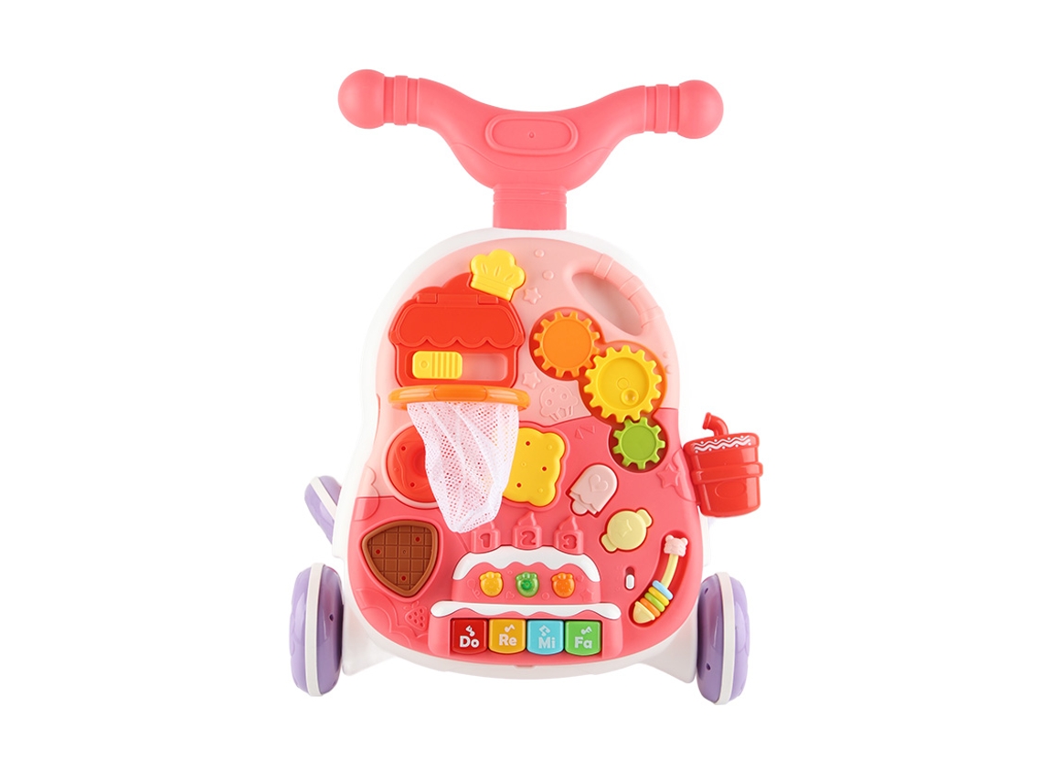 Andador Mali Baby 2 em 1 com Carrinho, Centro de Atividades Musical e Sistema Antirrolamento