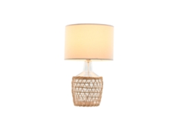 Abajur de Mesa em Cristal e Corda, 28x28x45cm ALEXANDRA HOUSE LIVING