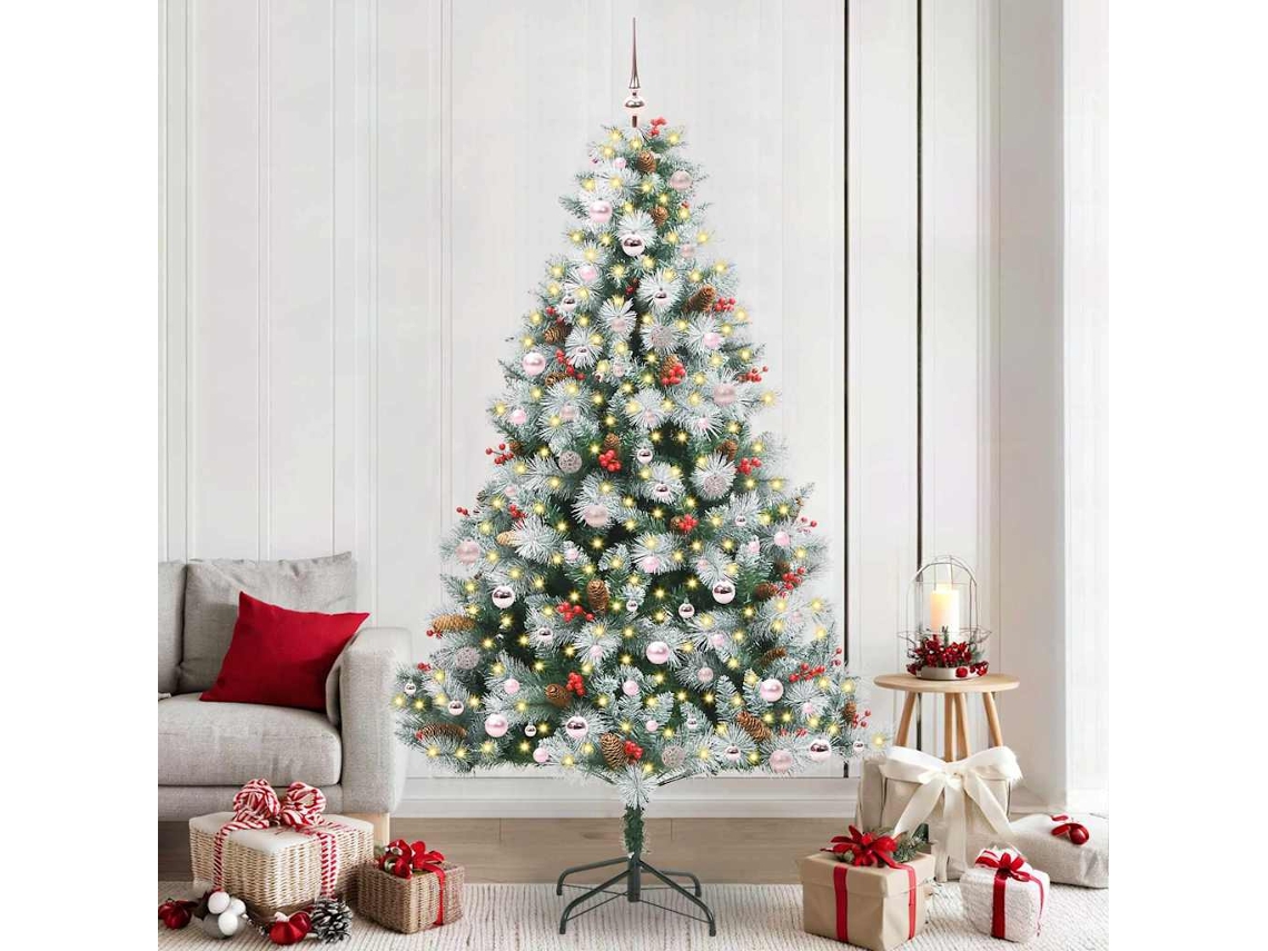 Vidaxl Árvore De Natal Artificial Verde E Branco 240 Cm