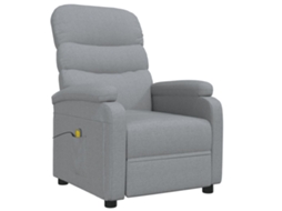 Vidaxl Poltrona De Massagens Tecido Cinzento-claro