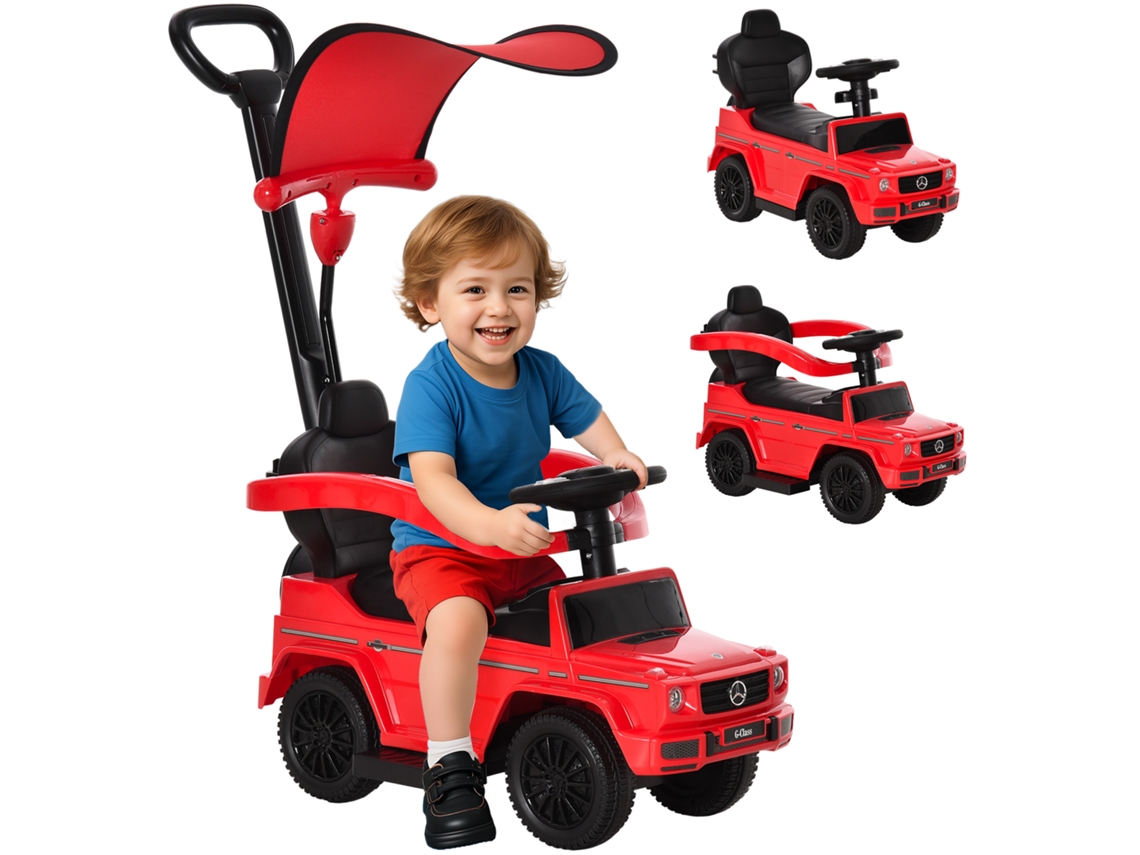 Carro de passeio com barra de empurrar, Mercedes G350, 3 em 1, vermelho S/MARCA