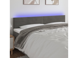 Vidaxl Cabeceira De Cama C/luzes Led Veludo 160x5x78/88cm Cinza-escuro