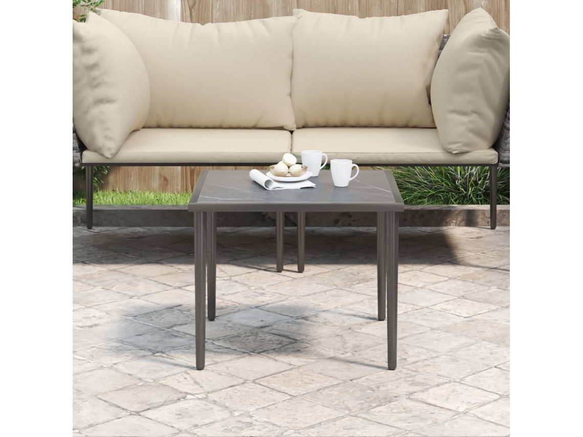 Vidaxl Mesa De Jardim 48x48x37 Cm Aço Cinzento