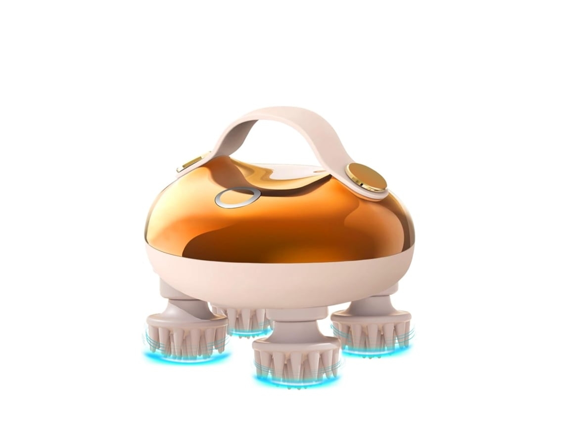Massageador Elétrico de Couro Cabeludo Portátil À Prova D'Água 5 em 1 com 8 Patas de Massagem Removíveis Massageador de Cabelo para Alívio