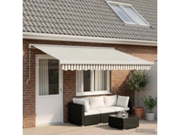 Vidaxl Toldo Retrátil Cinza Claro E Branco 450 × 300 Cm