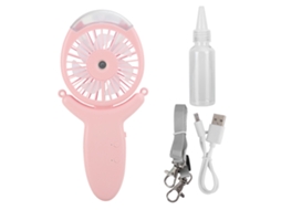 Ventilador Portátil Pendurado No Pescoço, Ventilador Elétrico Pequeno Portátil, Usb, Umidificação Spray, Rosa, Silencioso.