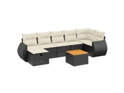 Garden Sofa Set, Garden Sofa Sets Vidaxl Preto Rattan / Vime (n/a)