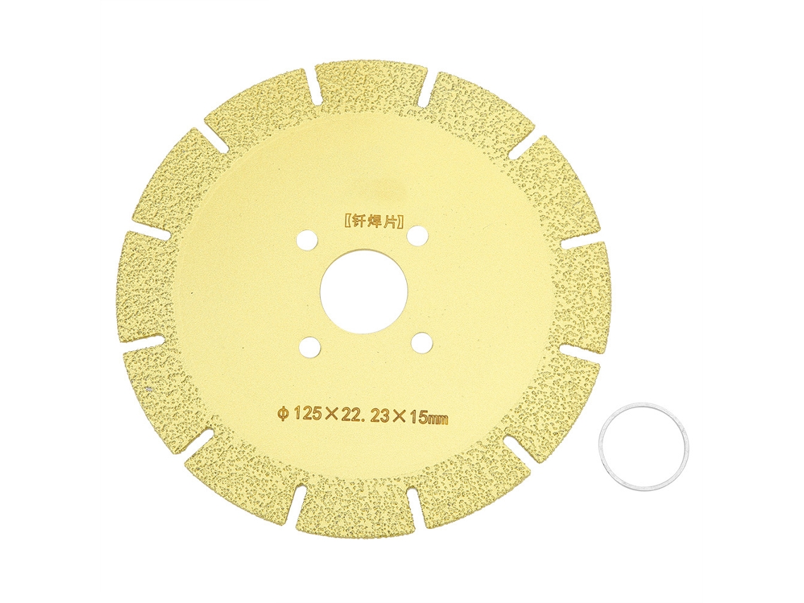 Disco de serra diamantado para corte e desbaste de ferro fundido, fibra de vidro e mármore, 125 x 22,23 x 15 mm