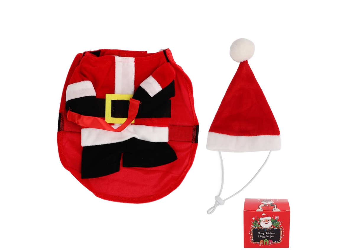 Fantasia De Natal Para Cachorro Com Caixa De Presente E Chapéu