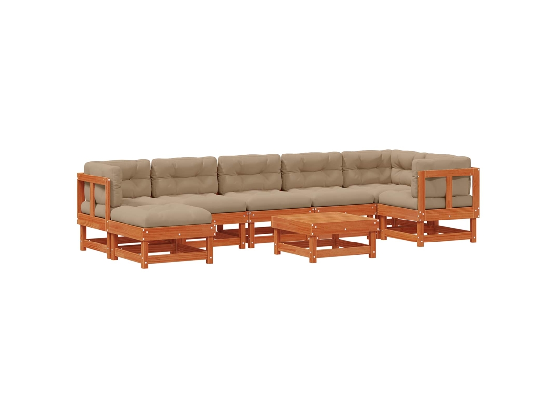 Maison Exclusive - Conjunto De Lounge De Jardim Arakil 8 Pcs Castanho Encerado