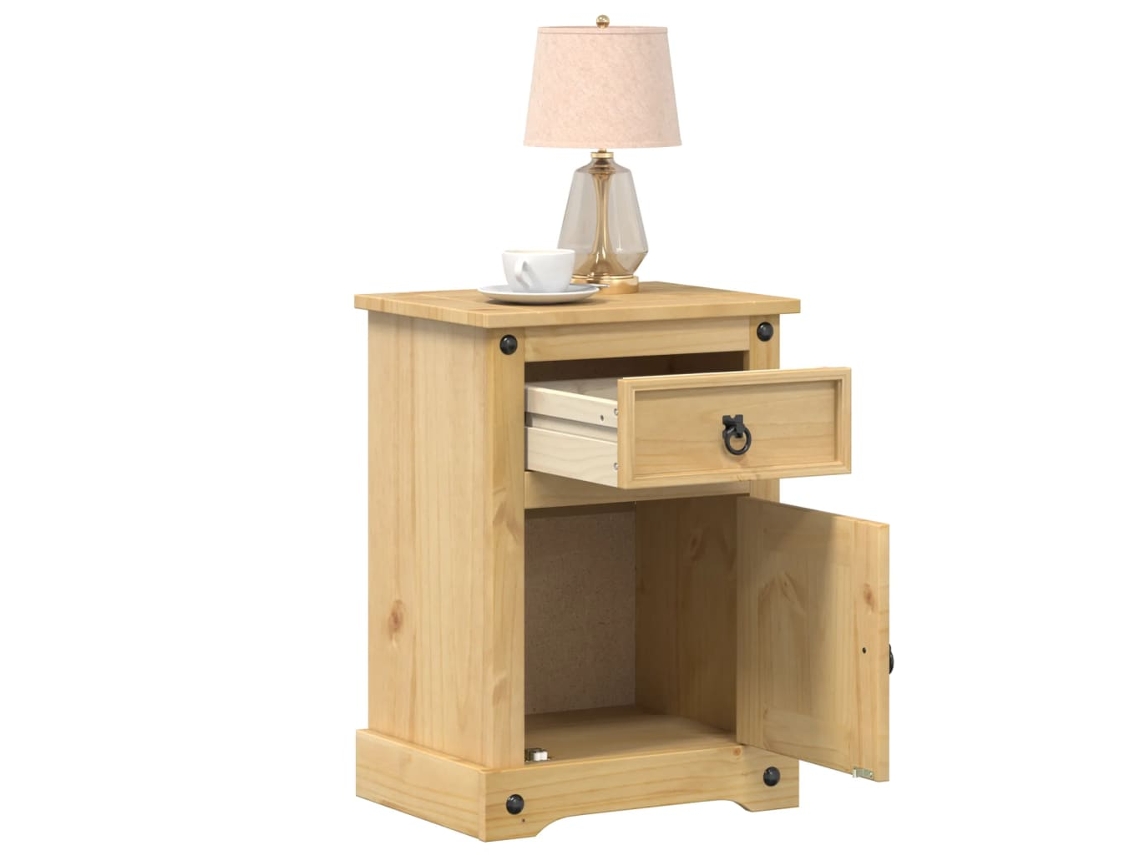 Vidaxl Mesa De Cabeceira Corona 45x35x64 Cm Madeira De Pinho Maciça