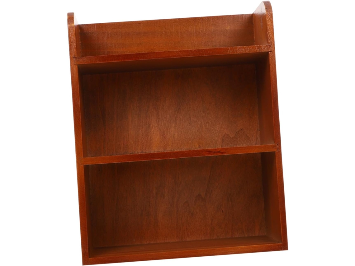 Estante de sobremesa multifuncional de madera maciza, soporte compacto para objetos pequeños, decoración