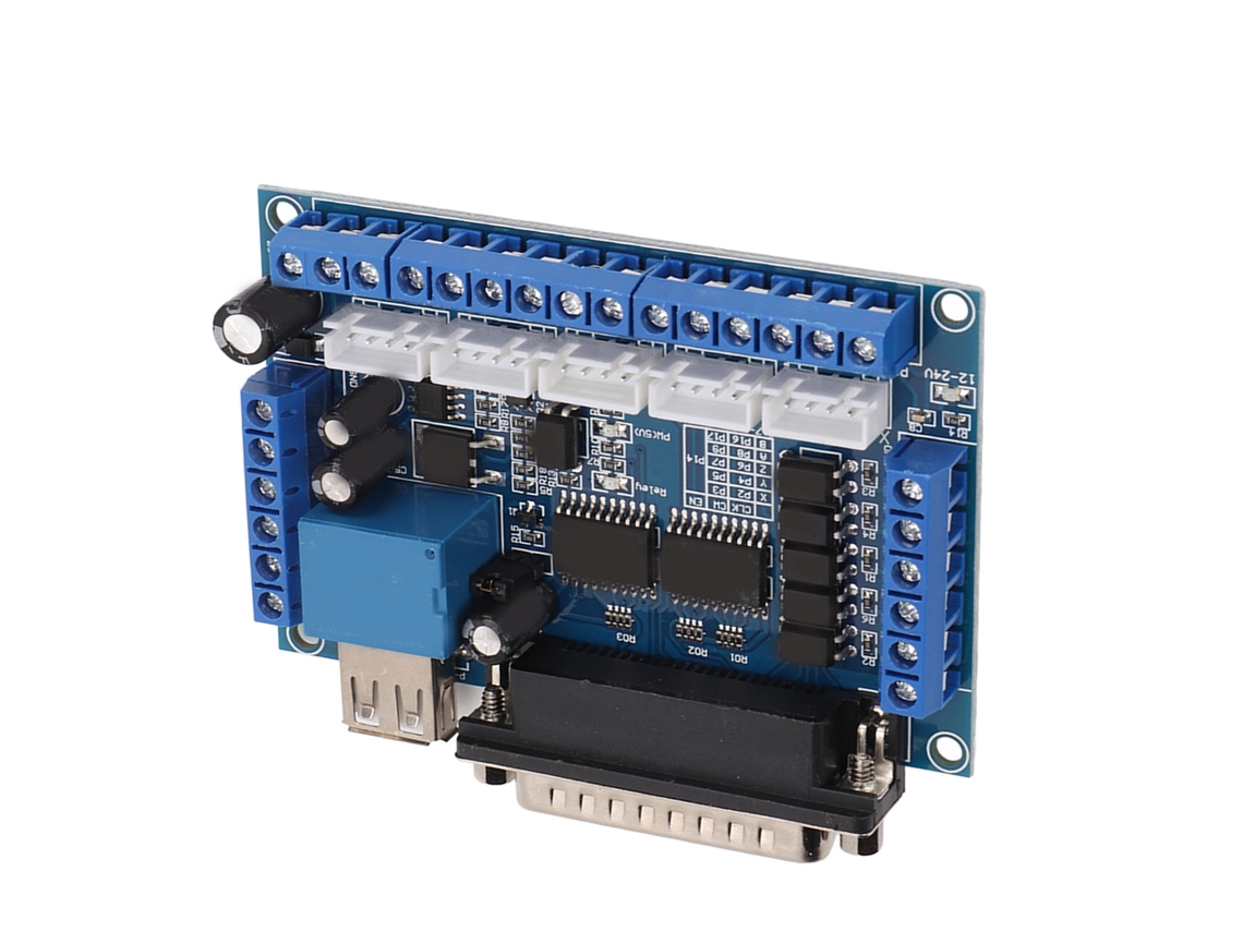 Placa de Interface de Motor Passo a Passo 5 Eixos com Isolamento Óptico