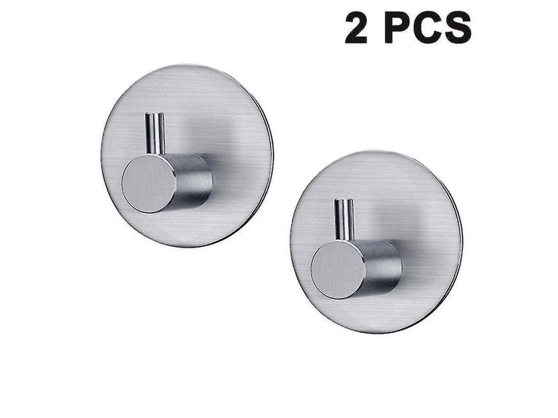 2 Ganchos de Toalla Autoadesivos, Aço Inoxidável, Resistentes, Anti deslizantes, para Banheiro e Cozinha S/MARCA