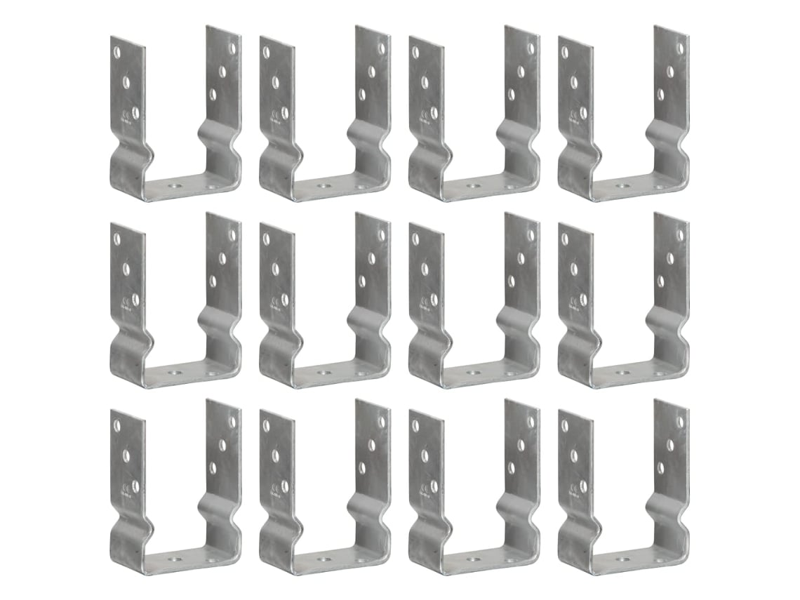 Âncoras VIDAXL de vedação 12 pcs 10x6x15 cm aço galvanizado prateado