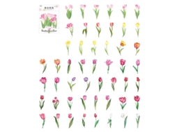 100 adesivos série mar ilimitado de tulipas | S/MARCA