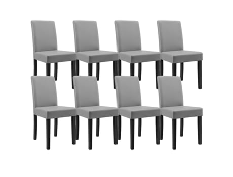Conjunto de Cadeiras de Jantar [EN.CASA] (8 Un - Cinzento Claro - 90x42x48 cm - Couro SintÃ?Â?Ã?Â?Ã?Â?Ã?Â©tico)