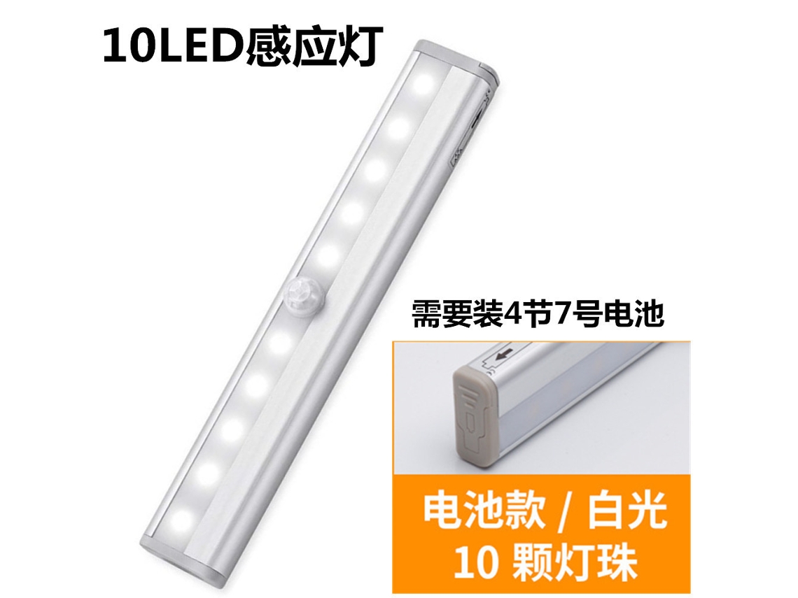 Luz Noturna Recarregável com Sensor de Movimento Led, Luminária Magnética para Armário/guarda, Roupa* 1b10 Leds- Luz Branca*- BRILVIBERA
