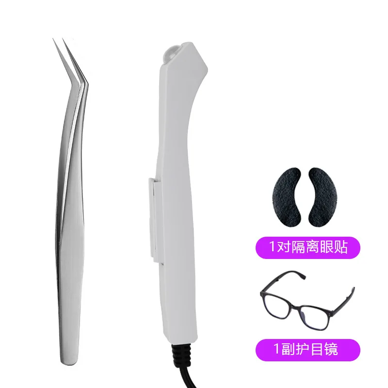 (conjunto Curvo Branco) Pinça Para Extensão De Cílios, Cílios De Longa Duração, Lâmpada Para Os Pés, Ferramentas De Beleza