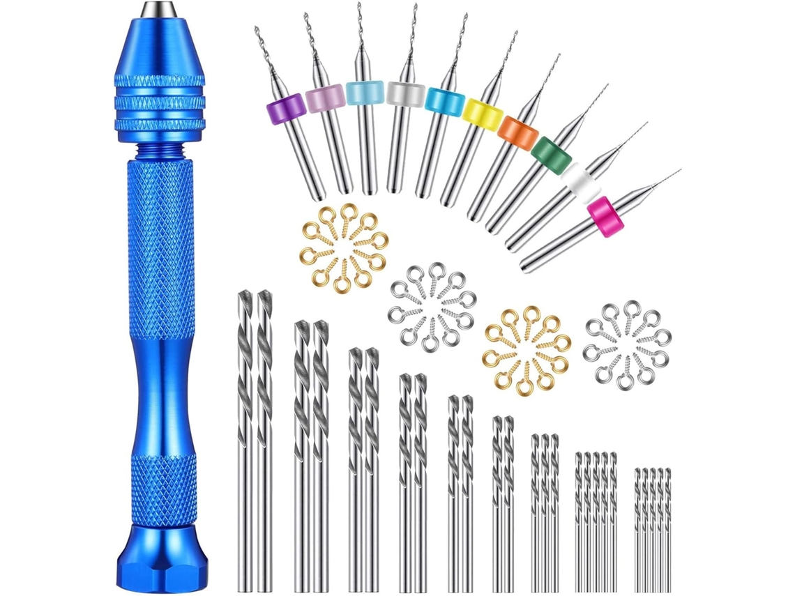 Conjunto de brocas manuais Alipis 76 peças, mini brocas, ferramenta rotativa para furadeira