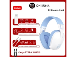Fone de Ouvido Gamer Sem Fio, Conexão Usb de 2,4 Ghz, com Microfone. MDUG (branco)
