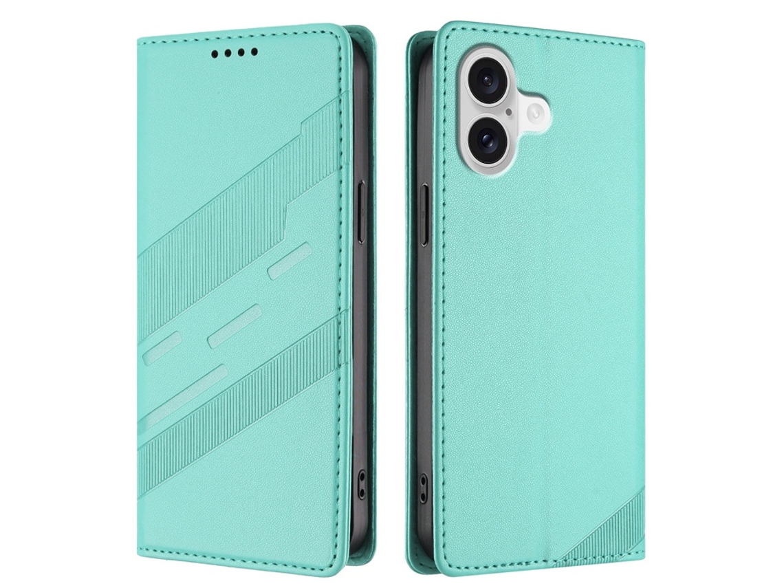 Capa Carteira Para Iphone 17 Estilo Punk Com Estampa - Verde Menta