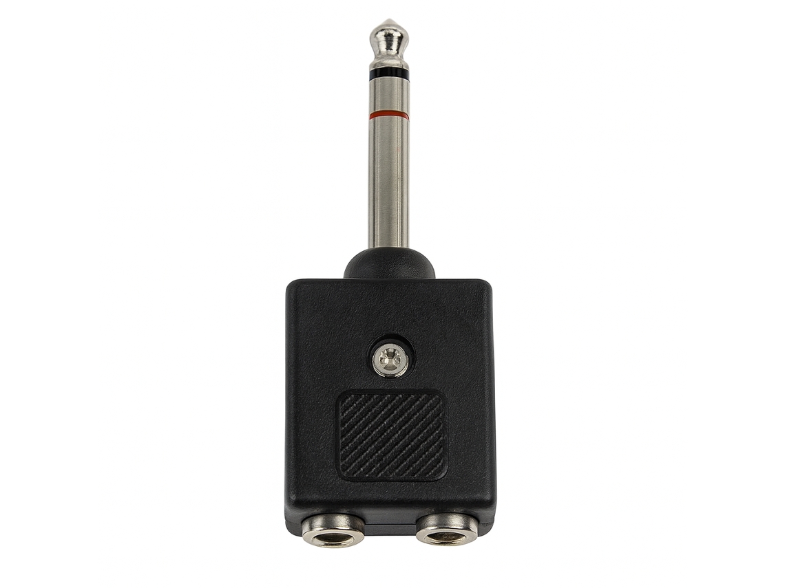 Adaptador Spliter 2 X Jack 3.5mm F Para Jack 6.3mm M 2 Canais Mimacro 20088 Preto