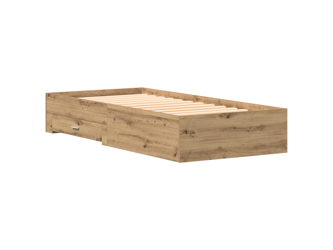 Conjunto 1 Cama Rustica Vidaxl Castanho Derivados De Madeira (100 X 200 Cm)
