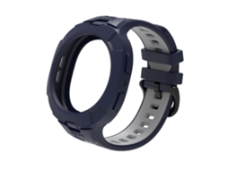 Pulseira De Silicone Para Samsung Galaxy Watch 9/8 44mm - Tpu Elástico, Resistente A Riscos E Impactos Preto-cinza Hexinyigjly