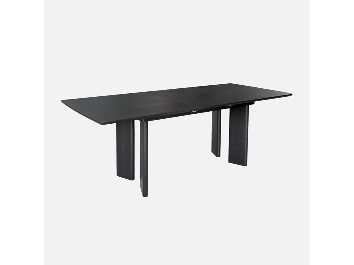 Mesa De Jantar Retangular Extensível Em Madeira De 6 8 Lugares, Preto Sweeek