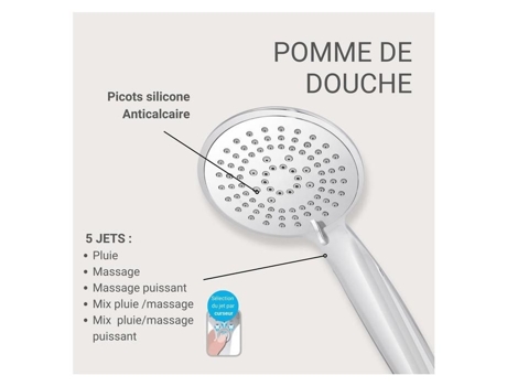 Ducha Cromada 5 Jatos Olyna