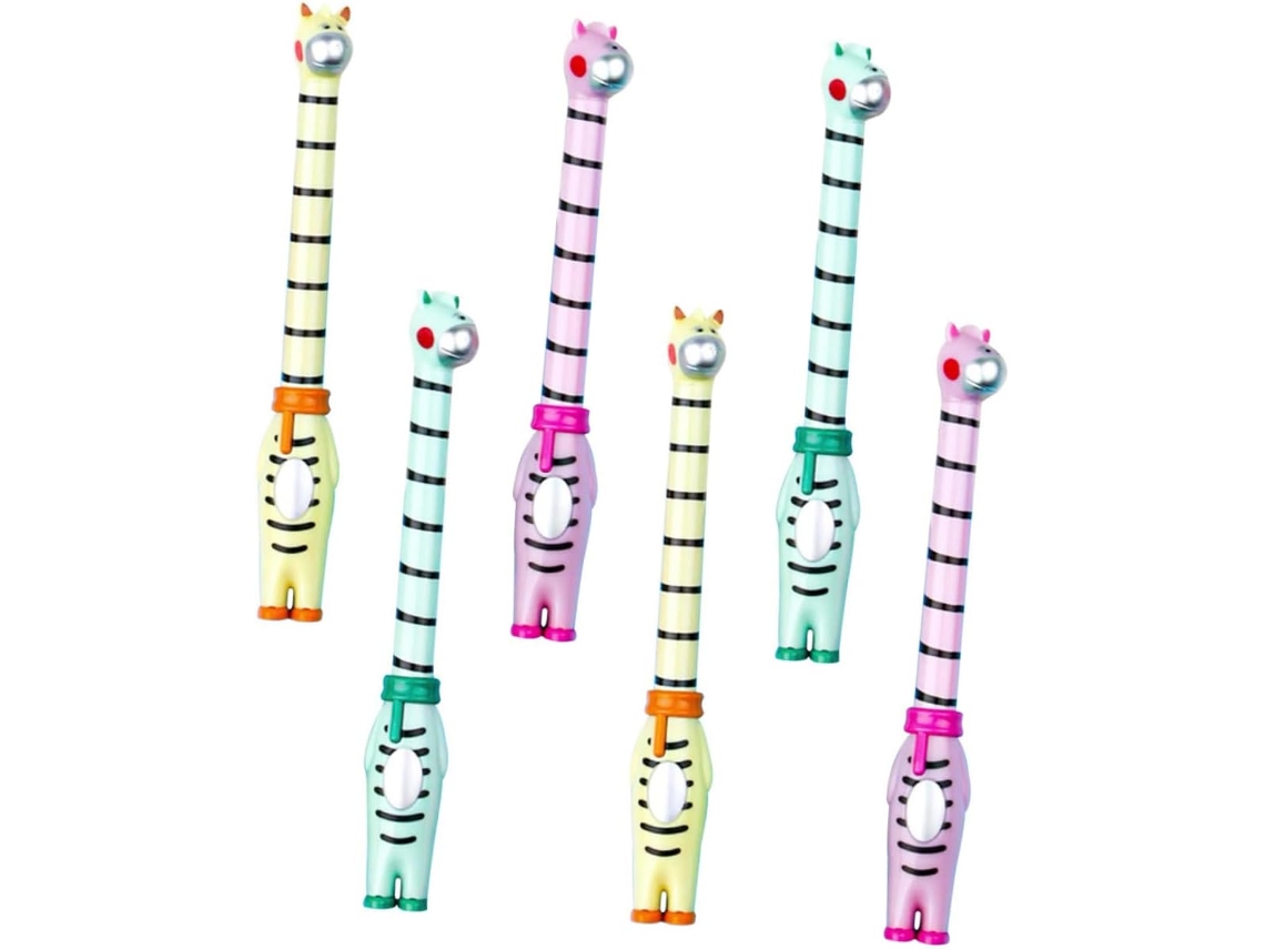 Conjunto De 6 Canetas Gel Ponta Fina Com Desenho Animado Girafa Da