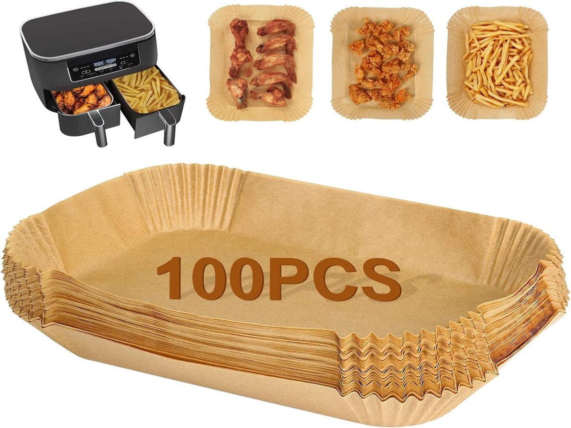 Lurelia Papel Para Air Fryer, 100 Unidades, Retangular