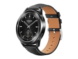 Bracelete Para Xiaomi Watch S3 / 2 Pro / S2 / S1 - Couro Preto - Cabeça Chata - Textura De Tubarão (22mm) Preta