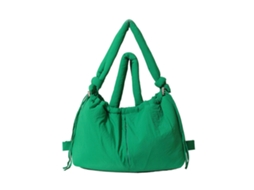 Bolsa Transversal Feminina Versátil, Mochila De Grande Capacidade, Cor Sólida, Estilo Mensageiro, Modelo Puffer Simples, Verde.