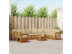 Vidaxl Conjunto De Sofás Para Exterior 11 Pcs Natural E Bege