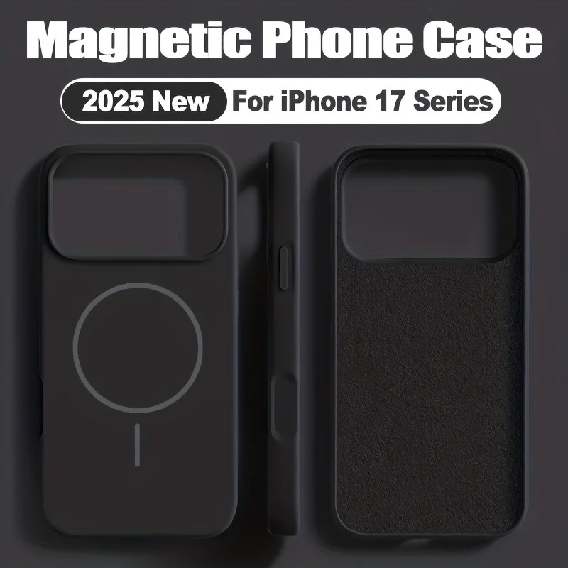 Capa Protetora Macia Com Carregamento Sem Fio Magnético Para Iphone 17 Pro (preta)